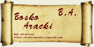Boško Aracki vizit kartica